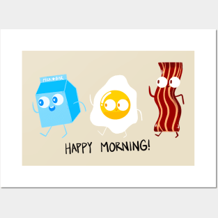 Cute breakfast food for a happy morning Posters and Art